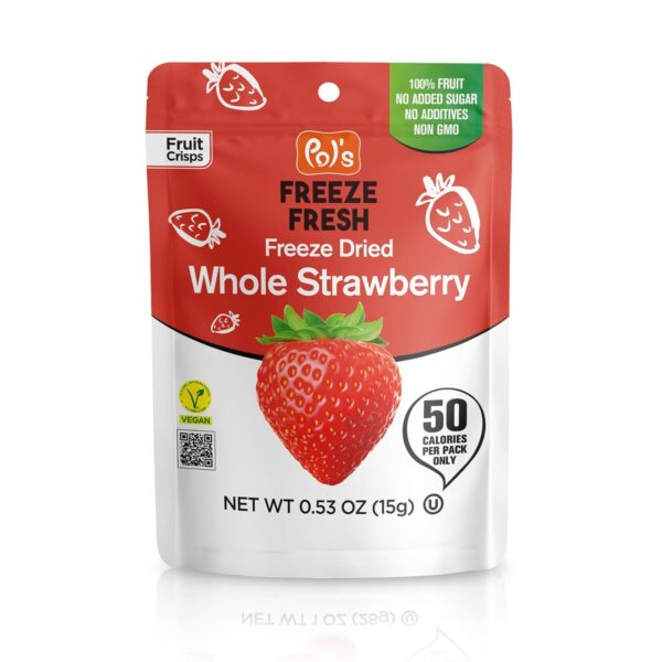 6 Pack Freeze Dried Whole Strawberry - 6 Pack Sliced Apple - 0.53 Oz Each - Image 5