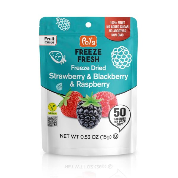 6 Pack Freeze Dried Apple - 4 Pack Sliced Strawberry & Banana - 2 Pack Strawberry & Blackberry & Raspberry - 0.53 Oz Each - Image 4
