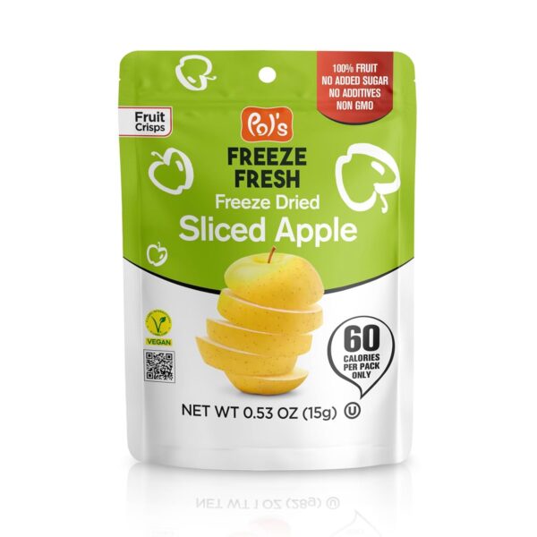 6 Pack Freeze Dried Whole Strawberry - 6 Pack Sliced Apple - 0.53 Oz Each - Image 4