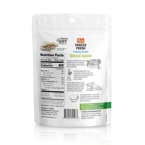12 Pack Sliced Freeze Dried Apple - 0.53 Oz Each - Image 3