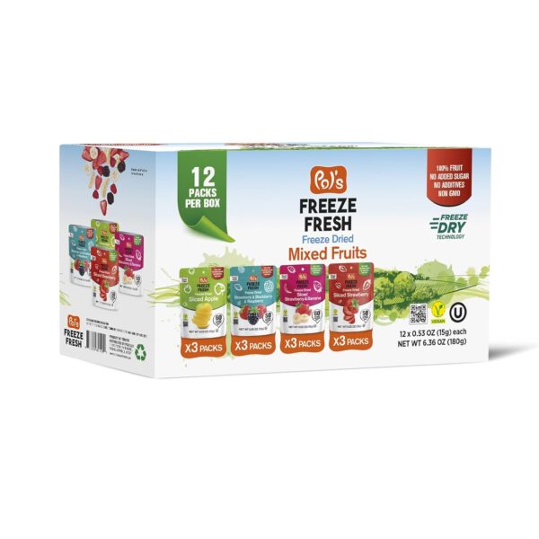 3 Pack Sliced Apple - 3 Pack Sliced Strawberry - 3 Pack Sliced Strawberry & Banana - 3 Pack Strawberry & Blackberry & Raspberry - 0.53 Oz Each - Image 2