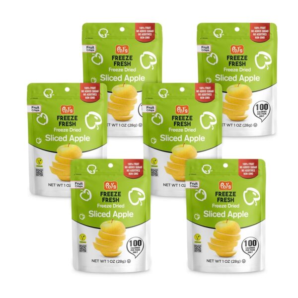 6 Pack Sliced Freeze Dried Apples - 1 Oz Each
