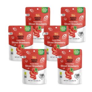 6 Pack Sliced Freeze Dried Strawberries - 1 Oz Each